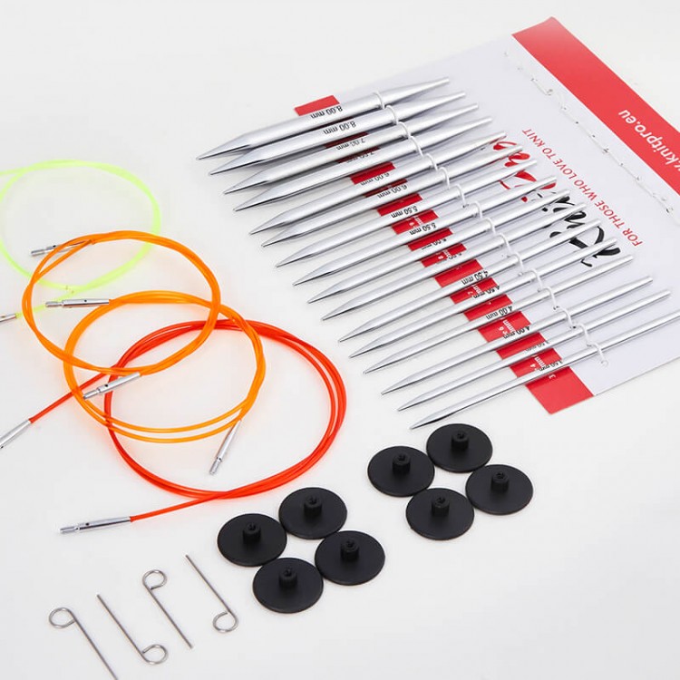 Set d'aiguilles circulaires interchangeables KnitPro Nova Metal