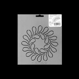 Stencil de patchwork - Open Feather Wreath