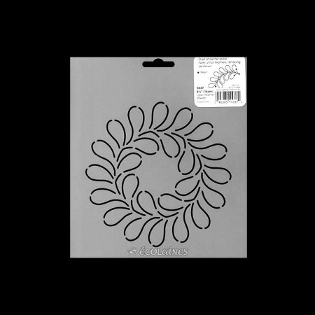 Stencil de patchwork - Open Feather Wreath