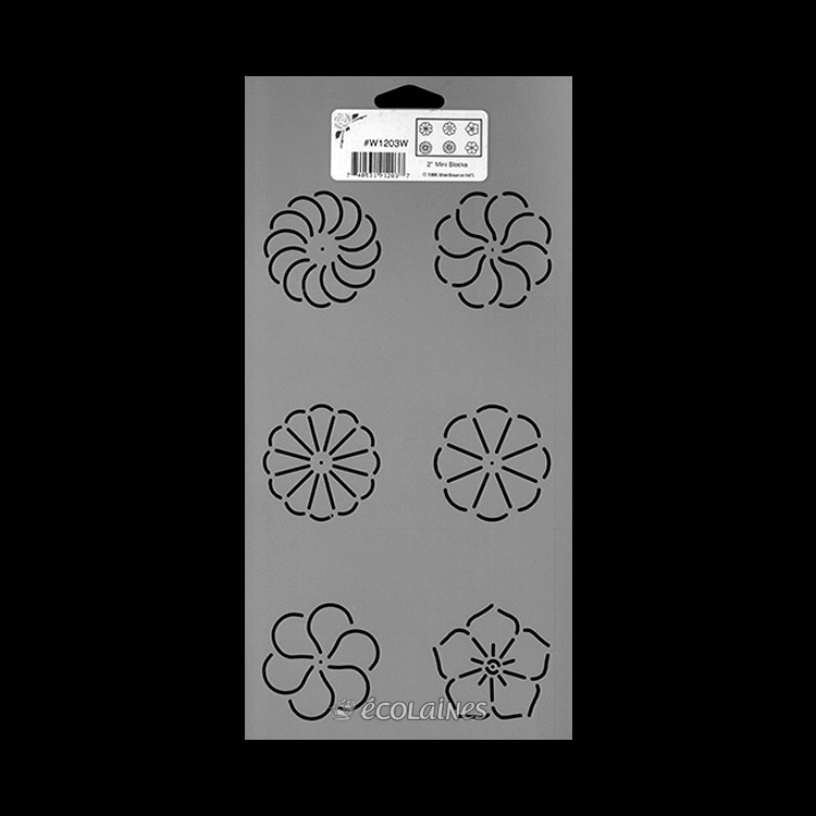 Stencil de patchwork - Bloc mini fleurs 2