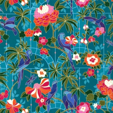 Tissu Liberty - Conservatory turquoise Tissu Liberty - Conservatory turquoise
