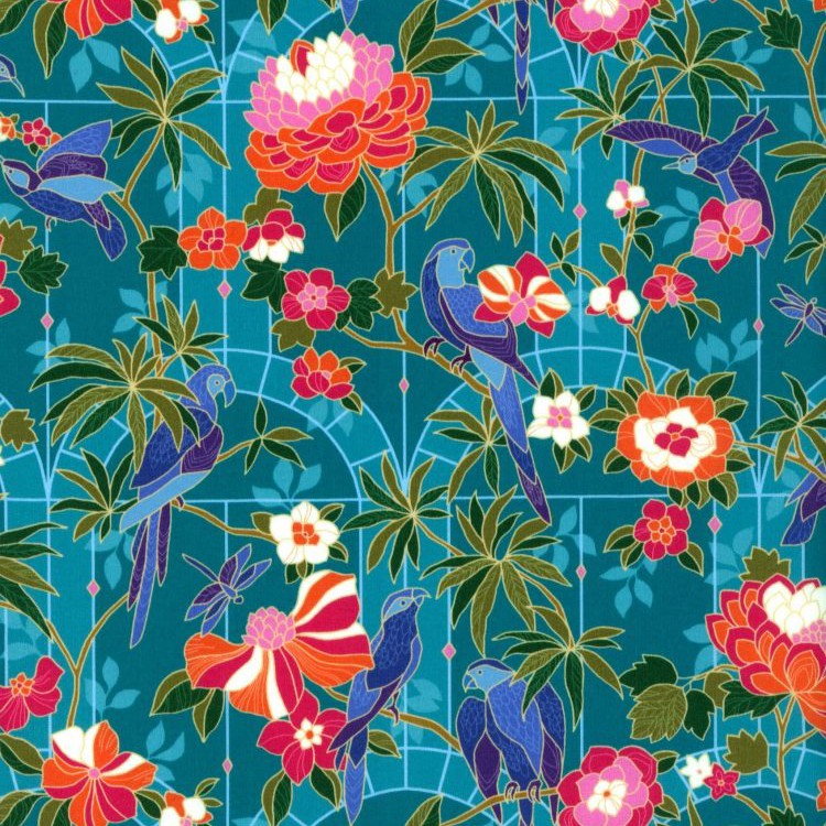 Tissu Liberty - Conservatory turquoise
