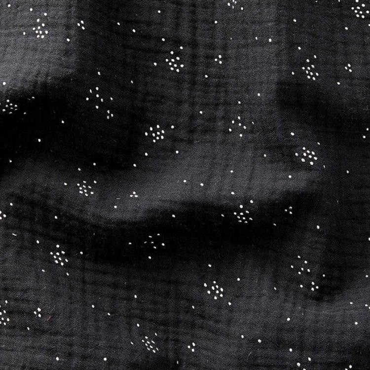 Tissu double gaze - Zealor noir - argent