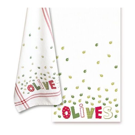 Fiche de broderie Lilipoints - Torchon - Olives