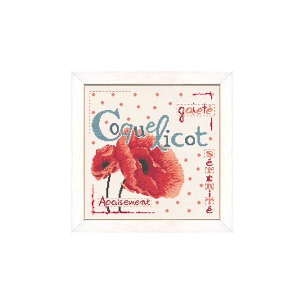 Fiche de broderie Lilipoints : Coquelicot