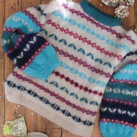 Kit de tricot - Pull Jacquard - Mohair shades de Katia