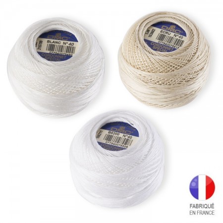 Cordonnet Spécial DMC B5200, blanc et écru en différentes tailles Cordonnet Spécial DMC B5200, blanc et écru en différentes tailles