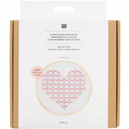 Kit de broderie - Cœur sashiko