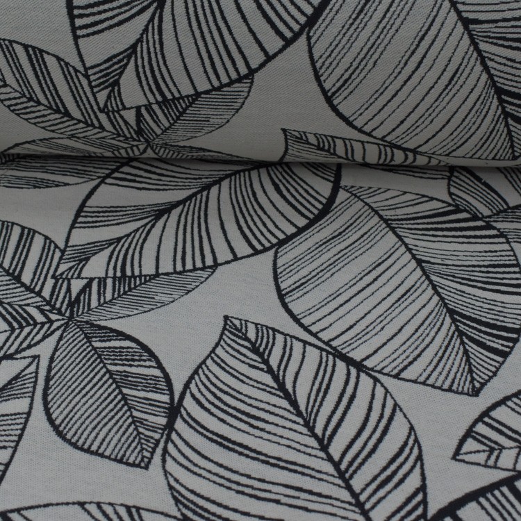 Tissu jacquard - Malia Blanc et noir