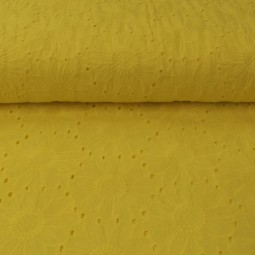 Tissu Broderie - Delano jaune