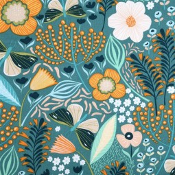 Tissu coton - Papilio vert