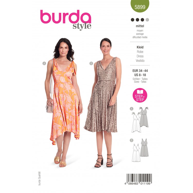 Patron Burda 5899 - Robe virevoltante