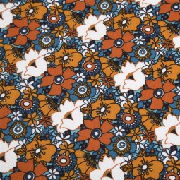 Tissu coton - Floralie caramel