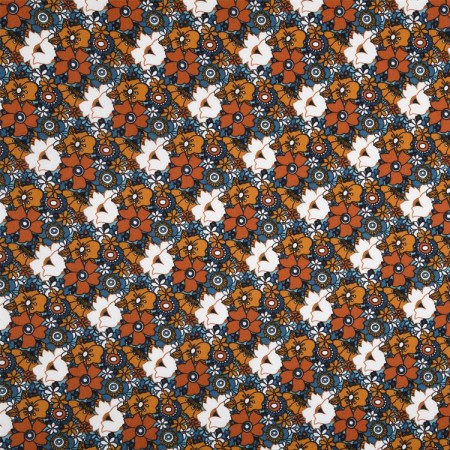 Tissu coton - Floralie caramel Tissu coton - Floralie caramel