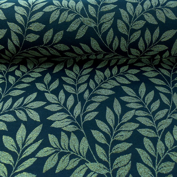 Tissu jacquard - Bois marine