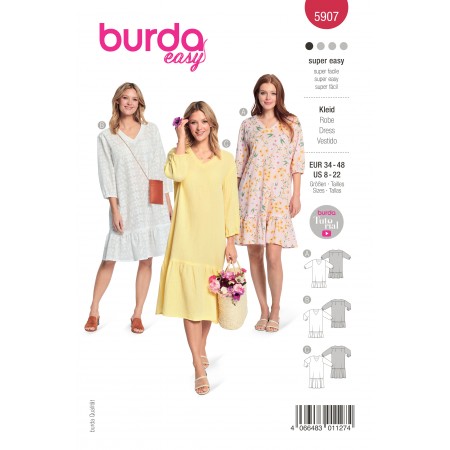 Patron Burda 5907 - Robe à basque