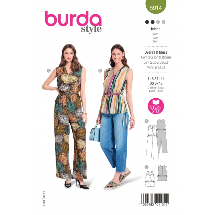 Patron Burda 5914 - Combinaison sans manches