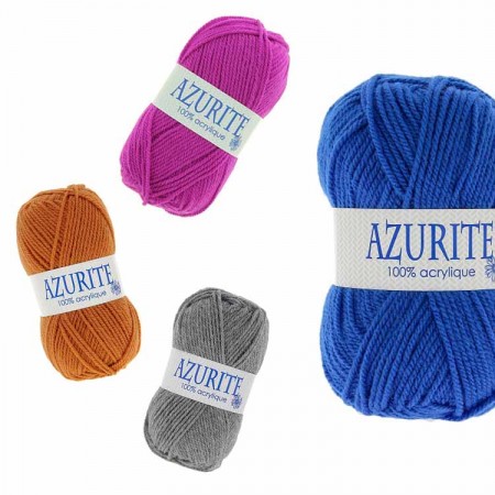 Lot 10 Pelotes de Laine Azurite 100% Acrylique Tricot Crochet