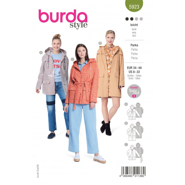 Patron Burda 5923 - Parka