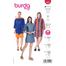 Patron Burda 5925 - Robe encolure bateau