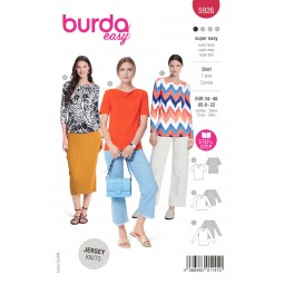 Patron Burda 5926 - T-shirt col bénitier