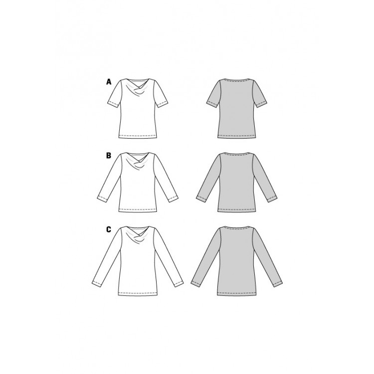 Patron Burda 5926 Tshirt col bénitier