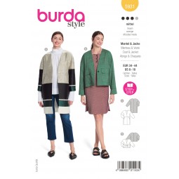 Patron Burda 5931 - Veste, manteau simple