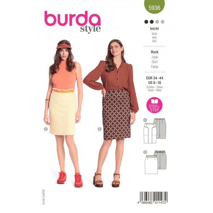 Patron Burda 5936 - Jupe