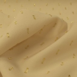 Tissu Viscose - crème lurex doré