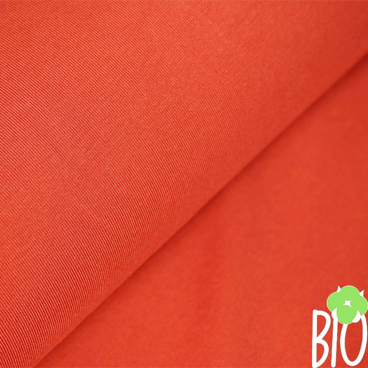 Tissu jersey biologique - Uni orange carotte