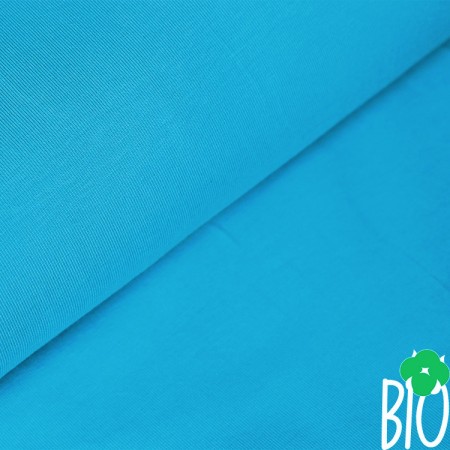 Tissu jersey biologique - Uni bleu celeste