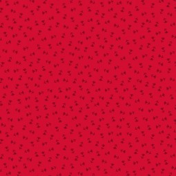 Tissu fantaisie - Basic red - Fleurs fond rouge
