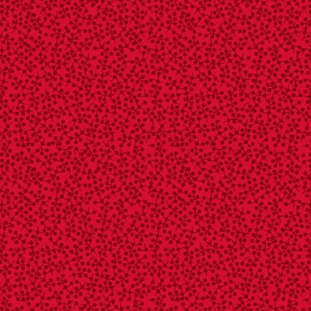 Tissu fantaisie - Basic red - Baies fond rouge