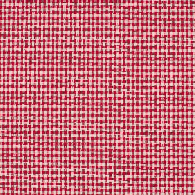 Tissu - Petit vichy rouge et blanc 2mm