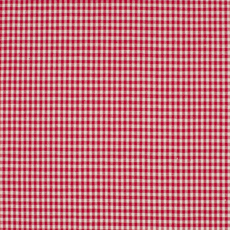 Tissu - Petit vichy rouge et blanc 2mm
