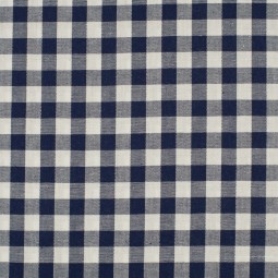 Tissu - vichy marine et blanc 9mm
