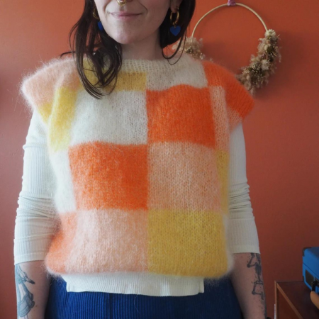 Explications de tricot - Pull Quadricolor par Hohi Coton