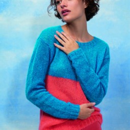 Kit de tricot - Pull bicolore - Alpaca Superlight