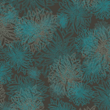 Art Gallery Fabrics - Floral elements - Deep ocean