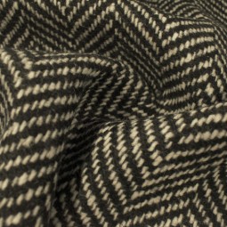 Tissu lainage - Chevron noir