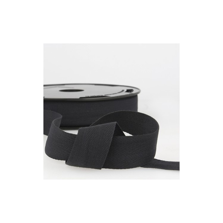 Sergé coton 11 mm - noir