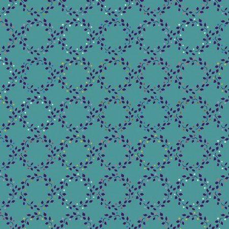 Tissu fantaisie - Wreaths teal