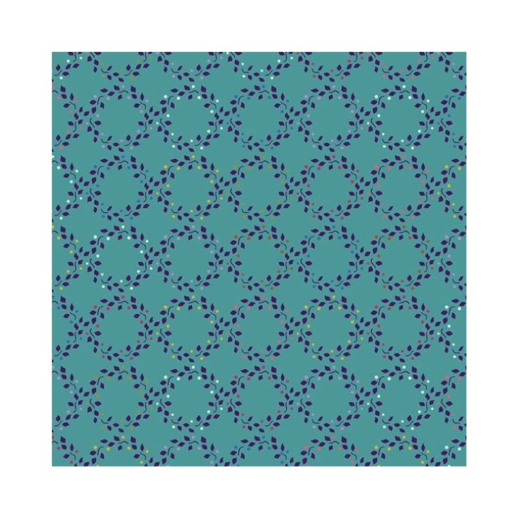 Tissu fantaisie - Wreaths teal