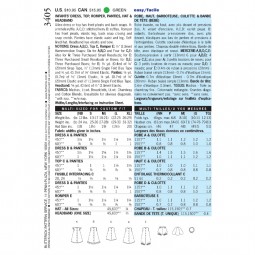 Patron Butterick 3405 - Ensemble pour bébé