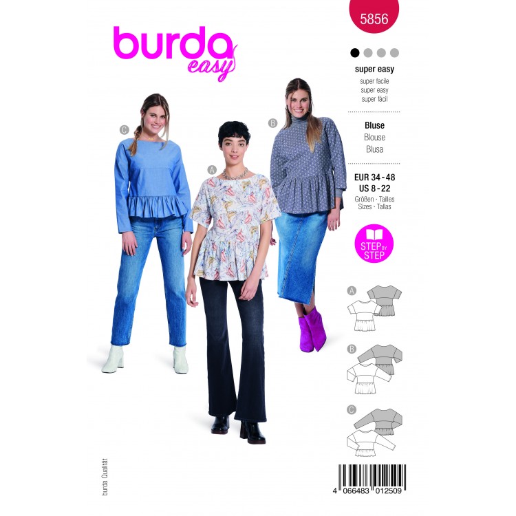 Burda 5856 - Blouse façon t-shirt
