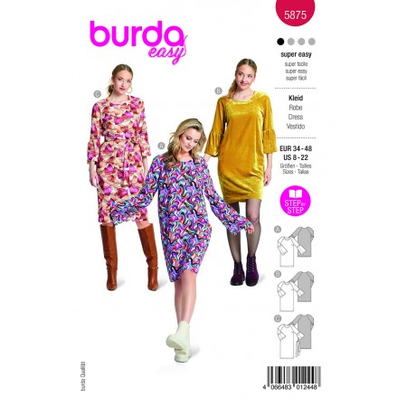 Burda 5875 - Robe manches raglan