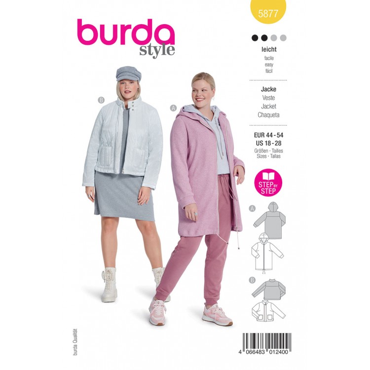 Burda 5877 - Veste look sport