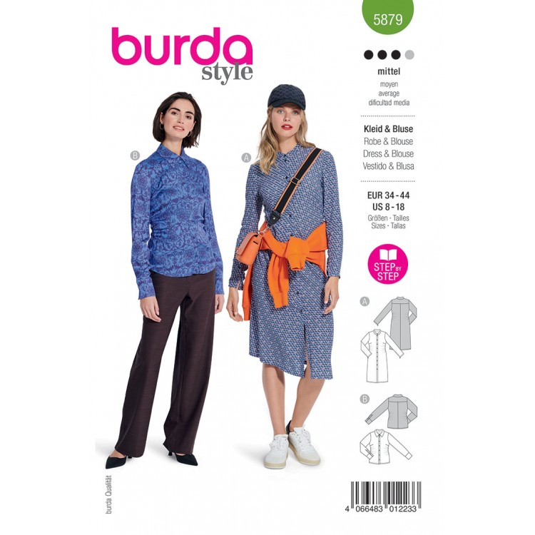Burda 5879 - Robe et blouse chemise ajustée