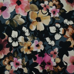 Tissu jersey - Fleurs aquarelles