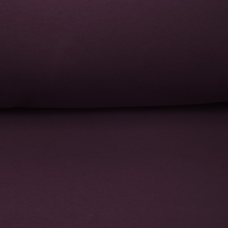 Tissu jersey sweat uni - Aubergine
